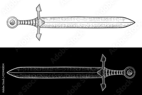 Sword. Hand drawn sketch