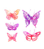 Amazing watercolor butterflies set