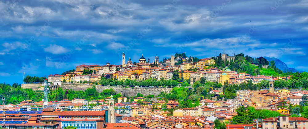 The city of Bergamo in Bergamo high