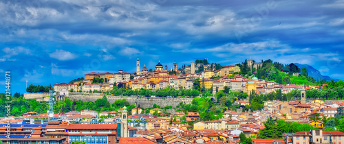 Fototapeta Naklejka Na Ścianę i Meble -  The city of Bergamo in Bergamo high