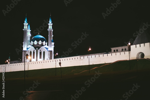 Kul Sharif mosque at night illuminated photo