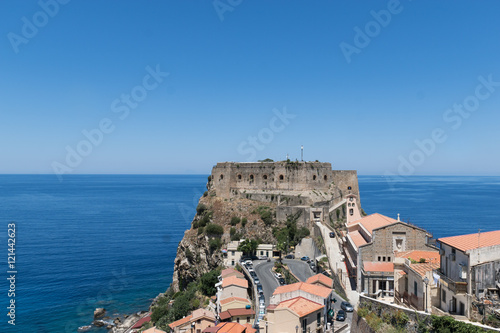 View over Scilla with Castello Ruffo, Calabria, Italy 