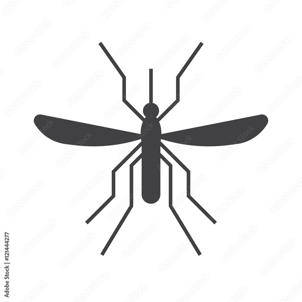 Mousquito outline icon. Bloodsucking midge silhouette vector illustration.