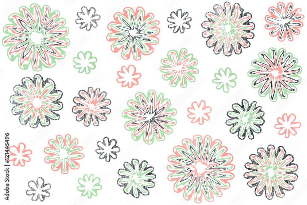 Watercolor abstract flowers on white background Watercolor abstract flowers on white background