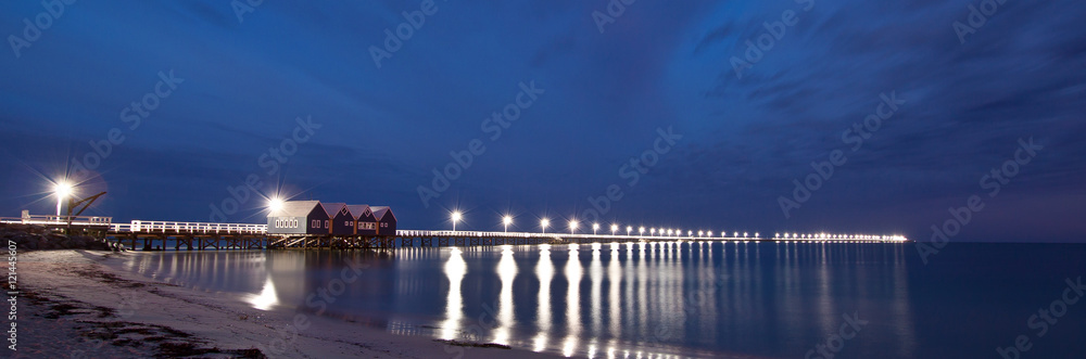 Panoramic shot of the famous Busselton Jetty, Pre-dawn.