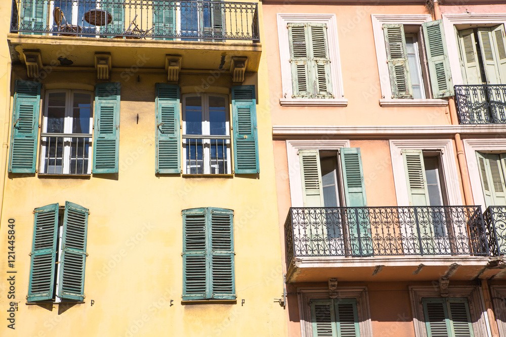 Colourful old town houses of Cannes, France