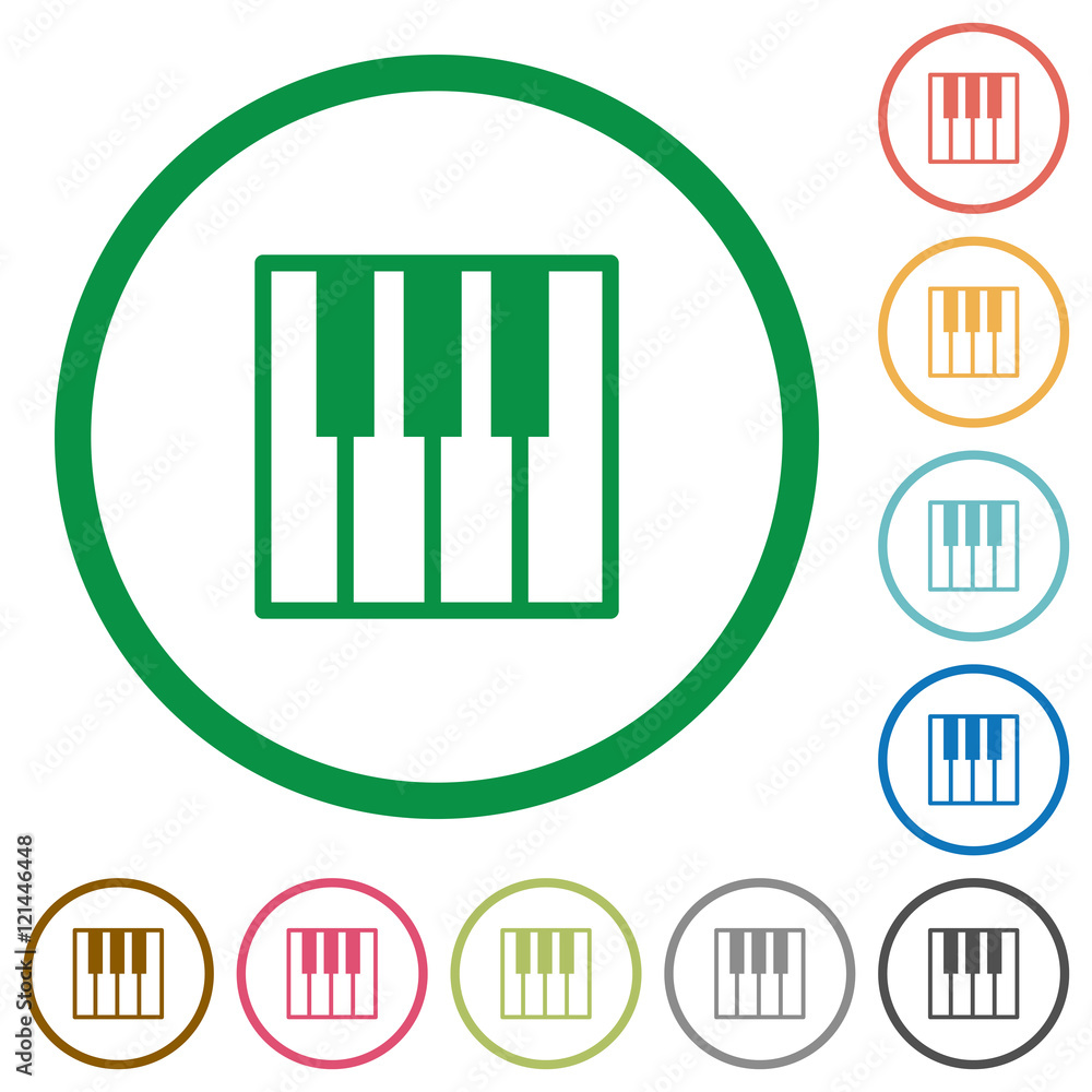 Piano keyboard outlined flat icons Piano keyboard outlined flat icons