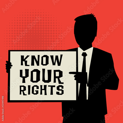 Man showing board, business concept with text Know Your Rights