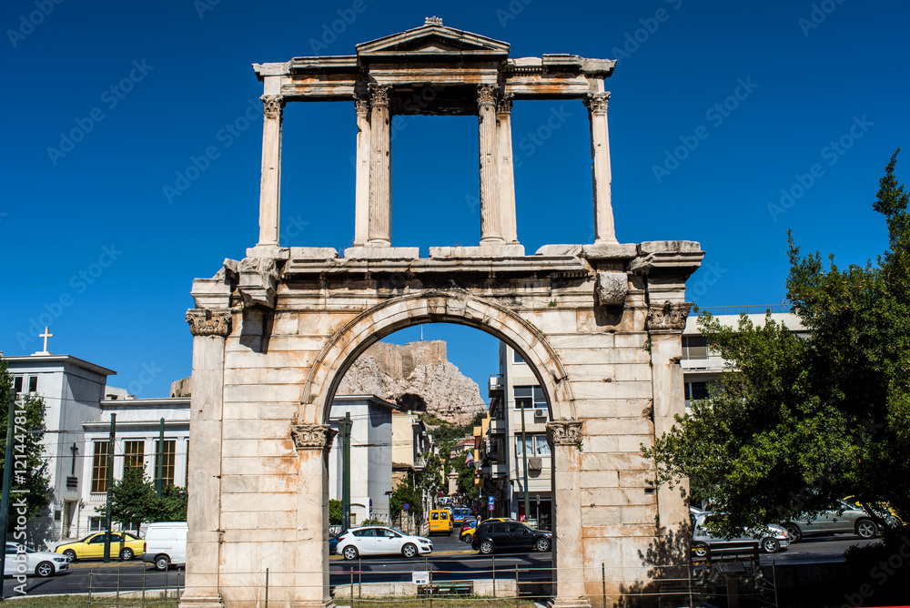 Adrianou Gate in Athens, Greece