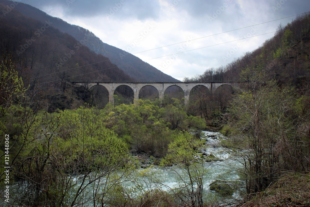 Bridge across the Tara River canyon. Montenegro