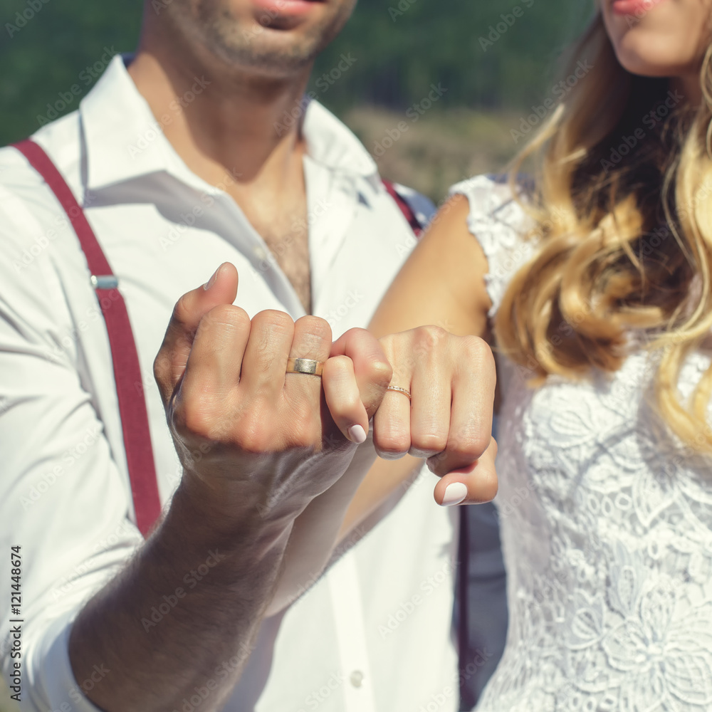 Fototapeta premium picture of man and woman with wedding ring