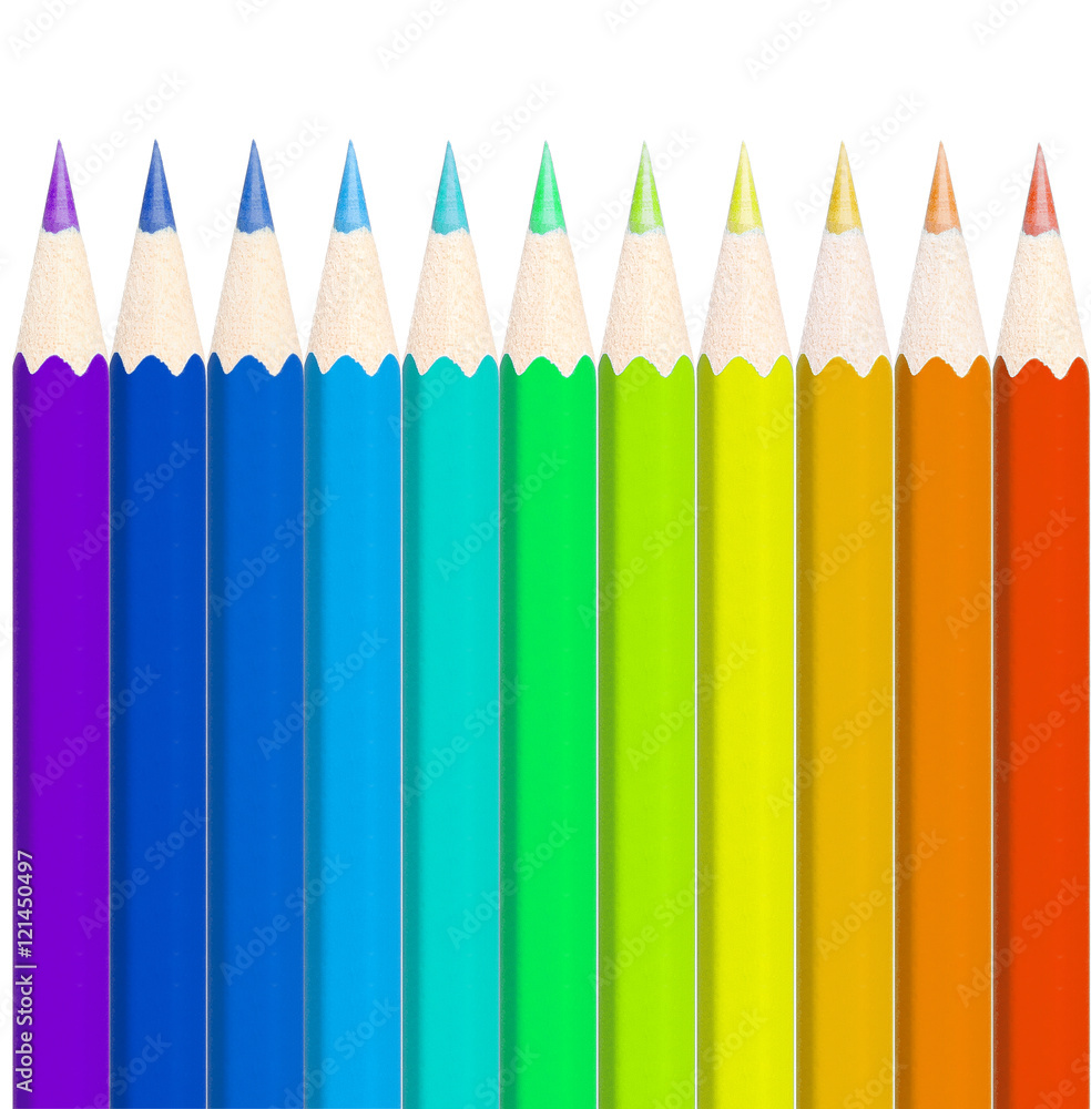 crayons of all colors on a white background crayons of all colors on a white background