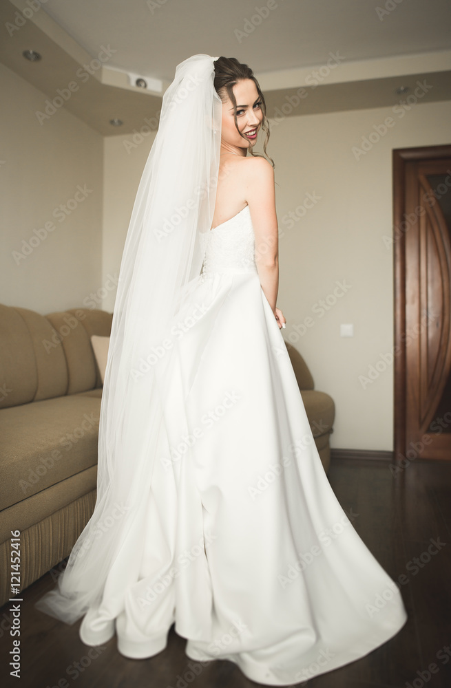 Luxury bride on the morning of wedding day Luxury bride on the morning of wedding day