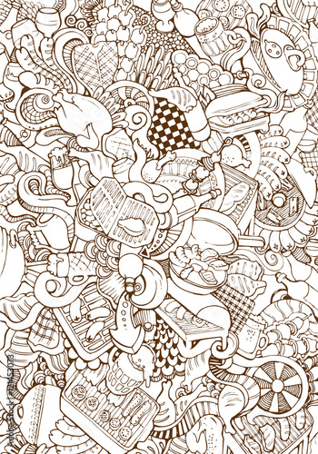 Engraving vintage BBQ chicken sausage meat grill beer glass