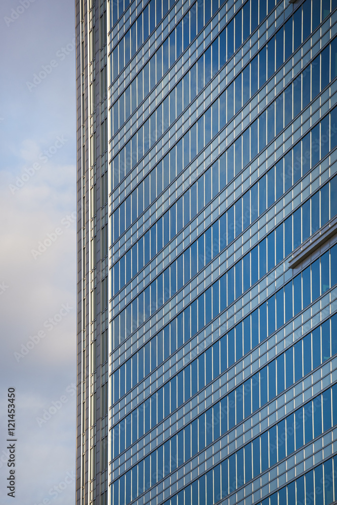 Golden office buildings against the sky Golden office buildings against the sky