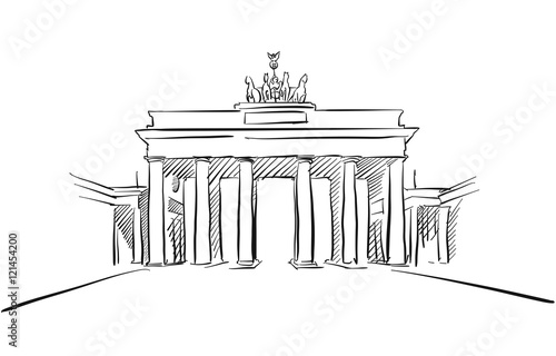 Berlin Brandenburger Gate Greeting Card Sketch