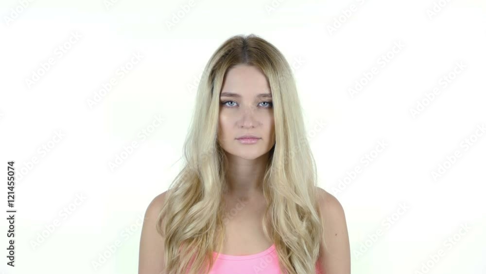 Portrait Of Woman , White Background Portrait Of Woman , White Background