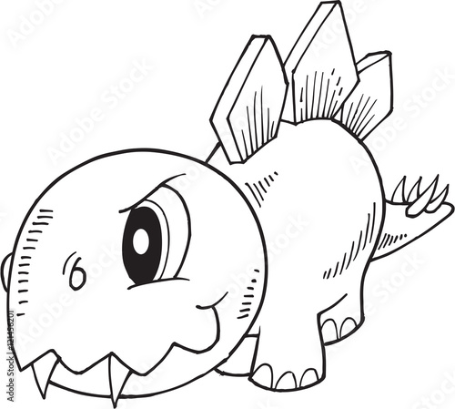Tough Stegosaurus Dinosaur Vector Illustration Art