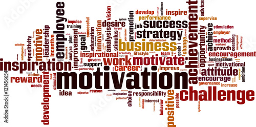 Motivation word cloud concept. Vector illustration
