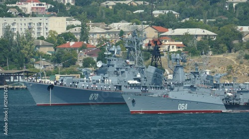 warships in the military base