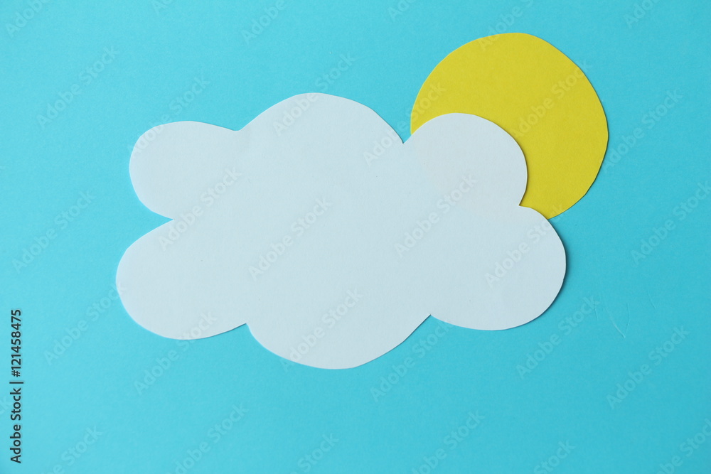 Paper sun and cloud. Paper sun and cloud.