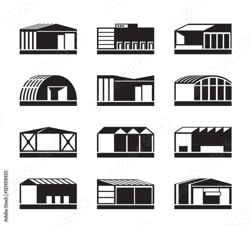 Different Industrial warehouses - vector illustration