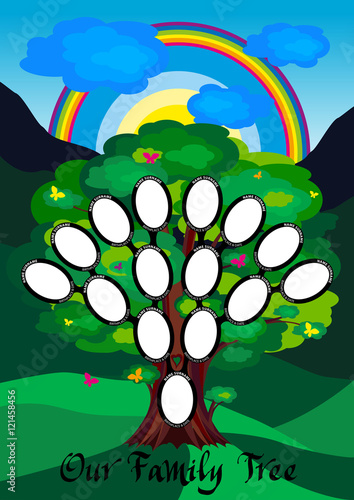 Blank Kids Family Tree - Genealogy - Four Generations