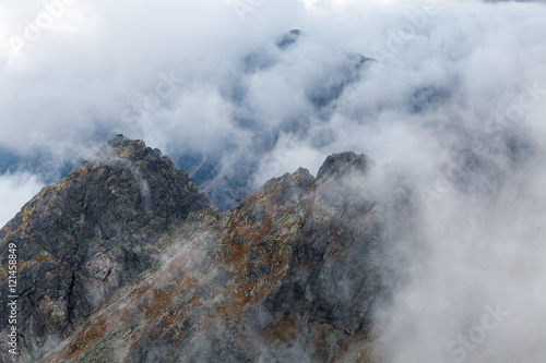 Tatra mountains covered with clouds