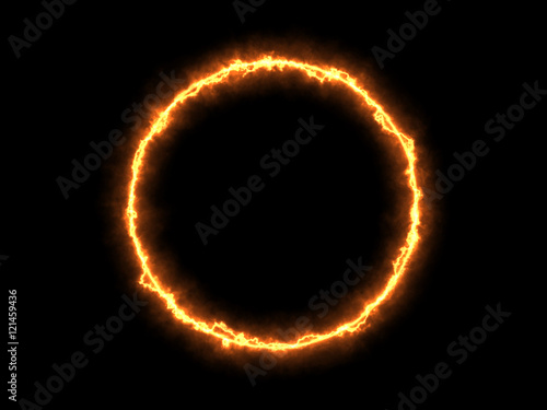 Abstract Fire Effect Element Design on Black Background