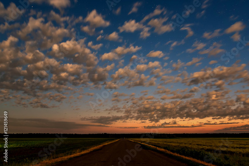 sky clouds stars road fields © Iri_sha