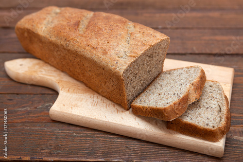 Rustic homemade whole wheat bread