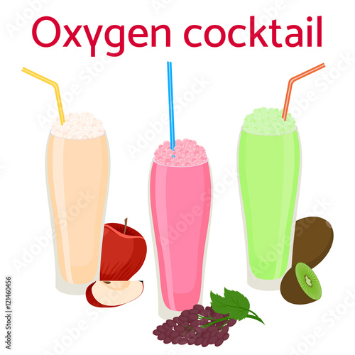 Oxygen cocktail icon with straw
