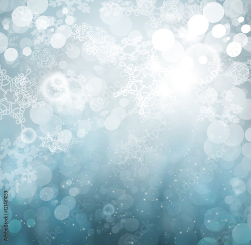 Beautiful Winter Abstract Snowflakes Background