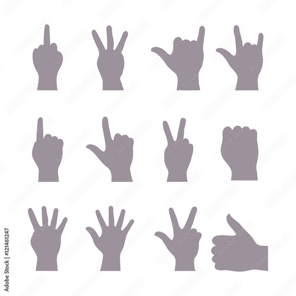 vector of hand icon on white background vector of hand icon on white background