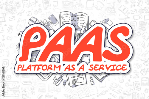 PaaS - Doodle Red Word. Business Concept. photo