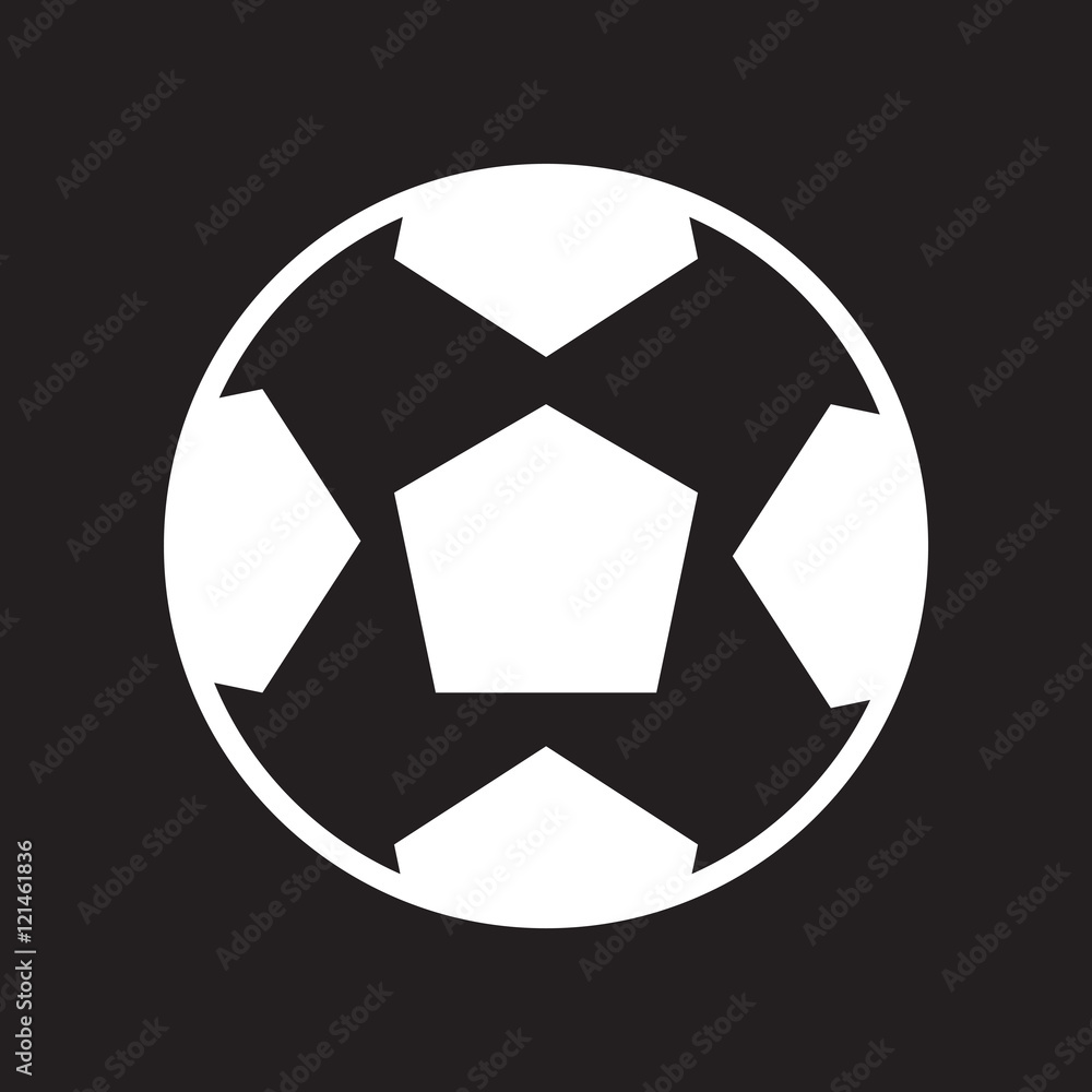 flat icon in black and white style soccer ball  