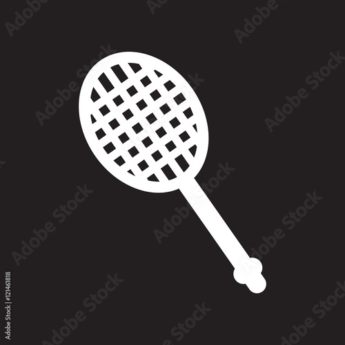 flat icon in black and white style tennis racquet  