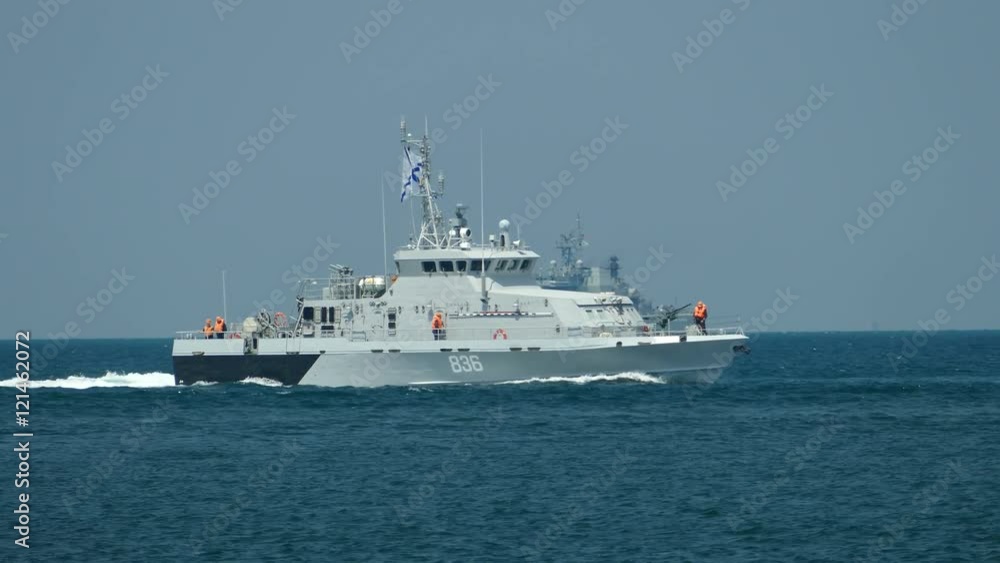 Russian coast guard boat on the high seas Russian coast guard boat on the high seas