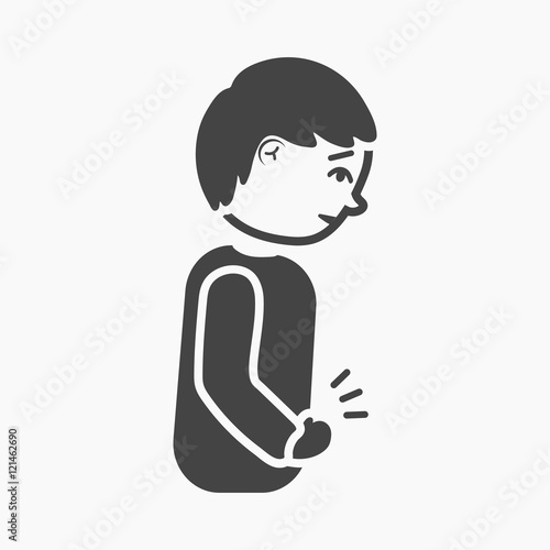 Abdominal pain icon simple. Single sick icon from the big ill, disease simple.