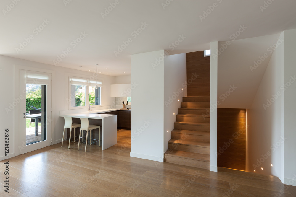 Obraz premium modern kitchen and wide hall