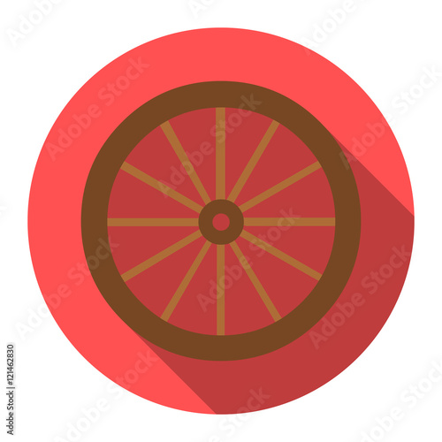 Cart-wheel icon design. Singe western icon from the wild west flat.