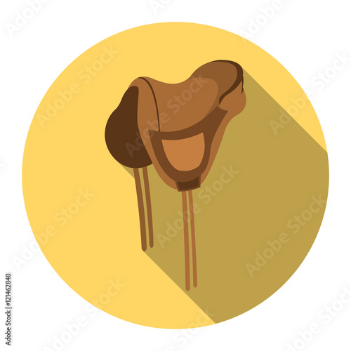 Saddle icon design. Singe western icon from the wild west flat.