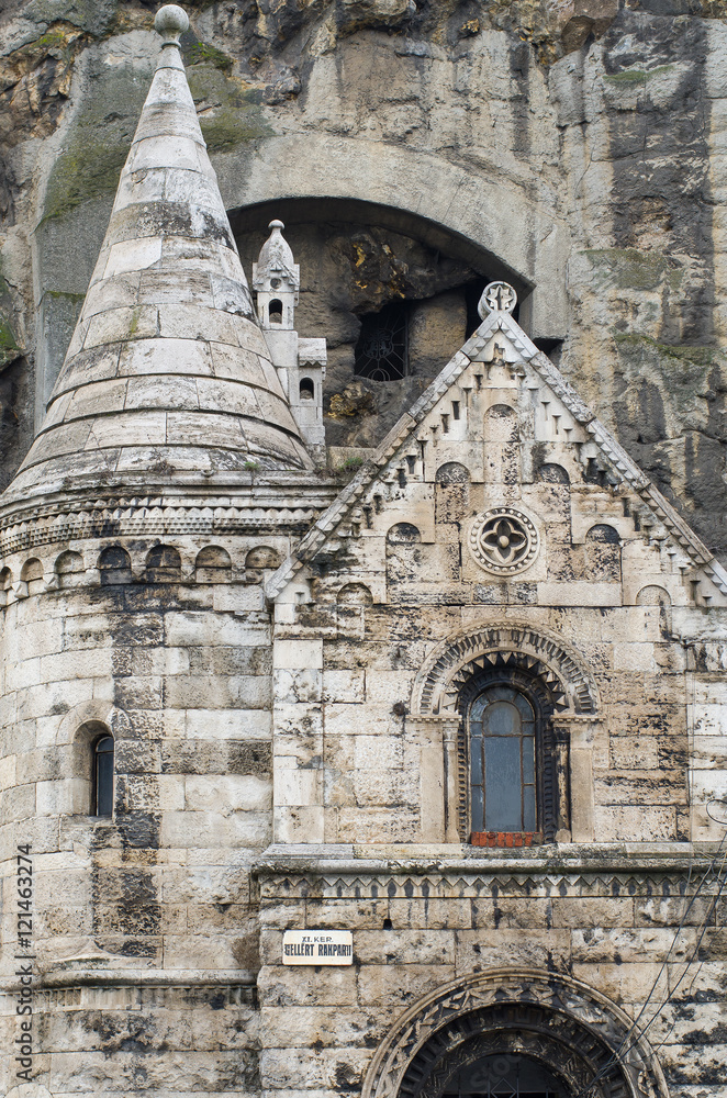 The Cave Church on the Gellert Hill in Budapest, Hungary.