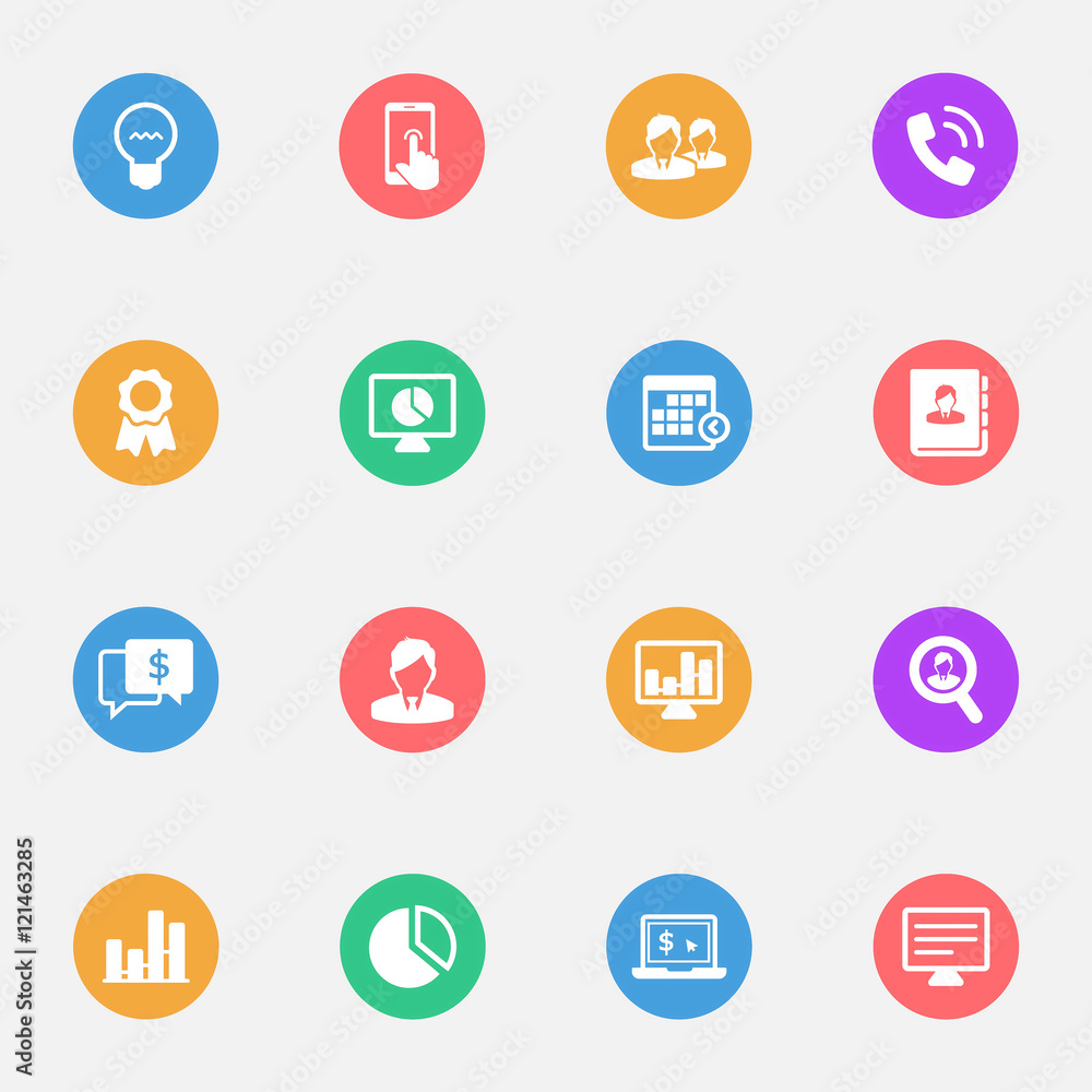 Business icons vector flat Business icons vector flat