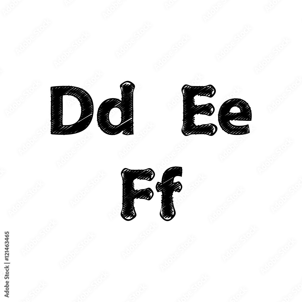 Vector alphabet. Hand drawn letters. Painted Alphabet. Vector