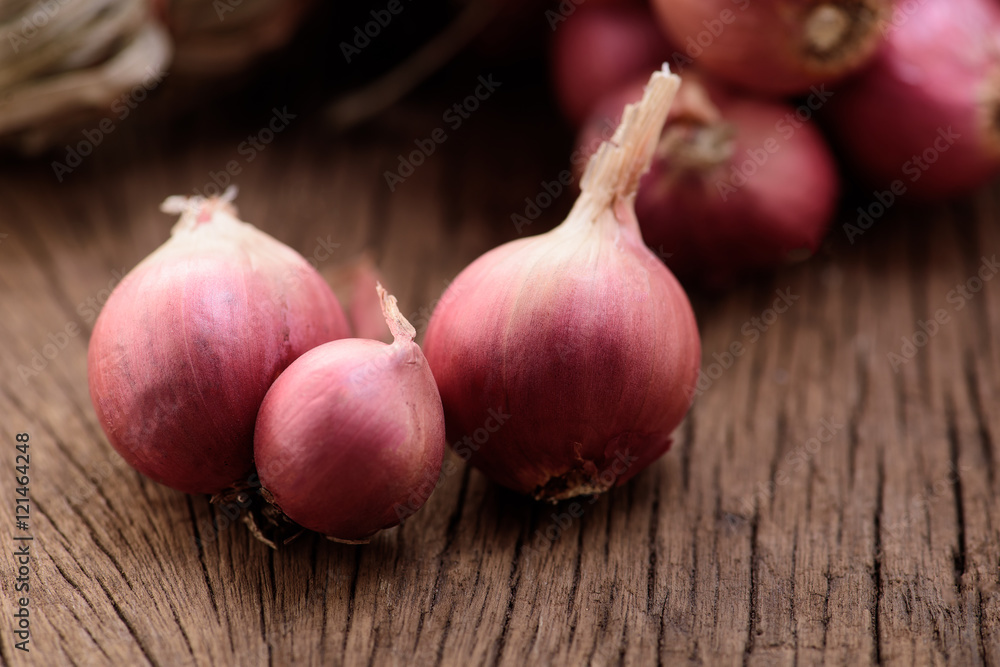 red onions on a wooden background,Raw material for cooking