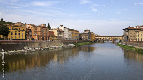 Morning view of Arno river in Florence  Italy