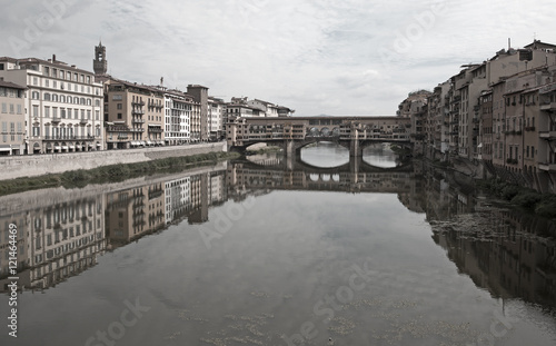 Morning view of Ponte Vecchio in Florence, Italy