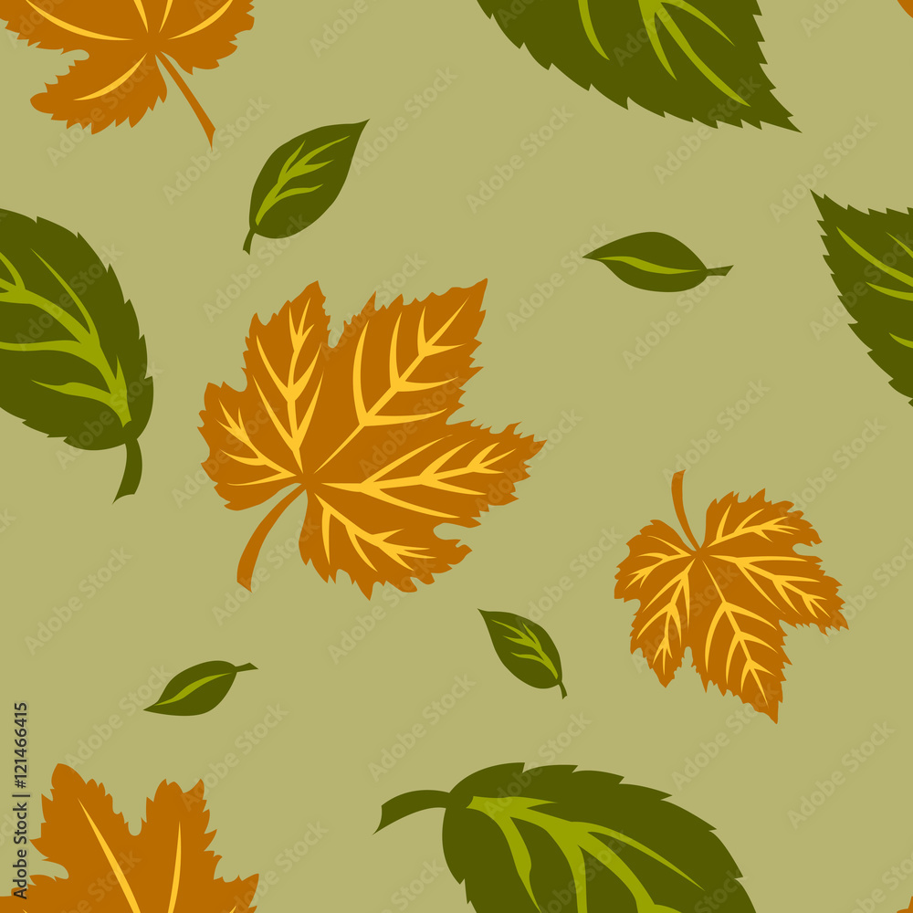 Autumn leaves seamless pattern