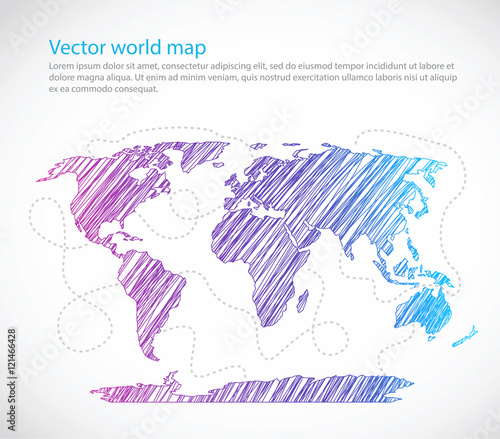 Bright world map seaway template vector